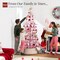Best Choice Products Pre-Lit Flocked Sparse Christmas Tree Artificial Pine Tree, w/White & Multicolored LED Lights - Pink